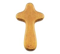 Monozoz Wood Holding Cross Confirmation, Prayer Cross For Hand, Small Hand Held Pine Wooden Cross,Clinging Cross, Handheld Comfortable Cross To Fit In Your Hand, Palm Cross For Belief, 6x3.4 CM