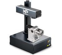 Monport GA 30W Fiber Laser Engraver with Rotary, 150x150mm Portable Desktop Laser Engraver Cutter with LightBurn Compatible, Fast Precise Position, Autofocus, Laser Marking for Wood Metal More