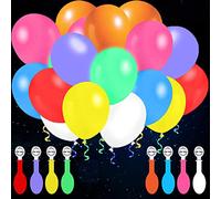 MonQi 25PCS Led Light Up Balloons,12' LED Balloon Glow in the Dark Party Supplies,Latex Coloured Balloon for Valentines Birthday Wedding Anniversary(Multicolored)