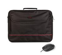 MONRAY BUREAU KIT - Kit Briefcase up to 16" + 1000 dpi Optical Mouse via Cable and USB Connection, Black