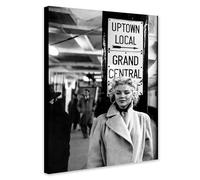 Monroe at New York Underground - Vintage Fashion Wall Art - Wrapped Framed Canvas Wall Art (A1 [81cm x 61cm])