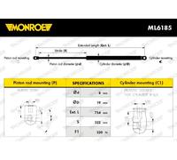 Monroe Front Gas Spring Bonnet Fits VW Passat Alltrack 3AA823359A