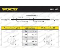 Monroe Rear Boot Cargo Gas Strut Fits Peugeot 2008 9678317180