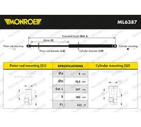 Monroe Rear Boot Cargo Gas Strut Fits Peugeot 308 9807899380