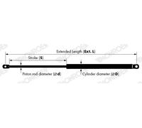 X2 PCS ML6503 GAS SPRING, BOOT/CARGO AREA FITS FOR MONROE