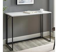 monroe wooden laptop desk in white marble effect with y-legs