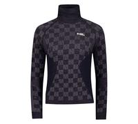 Mons Royale - Women's Ascender Merino Seamless Mock Neck L/S - Merino base layer size L, blue/grey