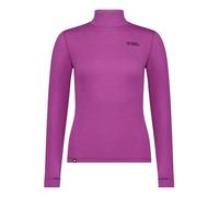 Mons Royale - Première couche technique en laine de mérinos à col montant - Cascade W Merino Base Layer Mock Neck Long Sleeve Purple Bolt for Women in Wool - Size M - Pink Pink M
