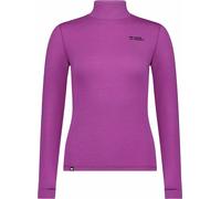 Mons Royale - Première couche technique en laine de mérinos à col montant - Cascade W Merino Base Layer Mock Neck Long Sleeve Purple Bolt for Women in Wool - Size S - Pink Pink S