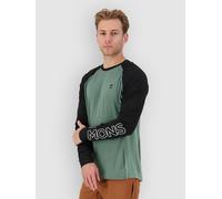 Mons Royale - Merino wool MTB T-shirt - Tarn Merino LS M Cypress/Black/Thyme for Men in Wool - Size L - Green Green L