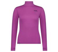 Mons Royale Womens Cascade Merino Base Layer Mock Neck LS Top Purple Bolt
