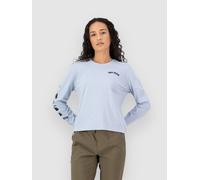 Mons Royale - Lightweight organic cotton and merino T-shirt - Yonder W Merino Organic Cotton Long Sleeve Frost for Women in Wool - Size M - Blue Blue M