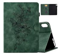 MonsDirect Case for 2021 iPad Mini 6th Generation 8.3 inch Case, Soft Suede Leather Multi-Angle Stand Cover, Smart Auto Wake/Sleep Folio Case with Pen Holder & Card Slots for iPad Mini 6 2021, Green