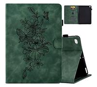 MonsDirect Case for 7.9" iPad mini 1/2/3/4/5 2012-2019 Release, Suede Leather Multi-Angle Stand Cover, Auto Wake/Sleep Folio Protective Case with Pen Holder & Card Slots for iPad mini 5 2019, Green