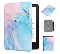 MonsDirect Case for Kindle Paperwhite 5th/6th/7th Generation 6" (Fits All 2012, 2013, 2015 and 2016 Versions), Slim PU Leather Cover with Hand Strap & Smart Auto Sleep/Wake, Color Marble