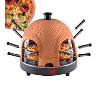 MONSEG Electric Pizza Oven Maker, 8 Persons Pizza Party Oven, Terracotta Fan Hood, Smokeless, 1200-1500W, Black
