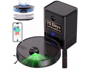 MonsgaClean MS1 Max Robot Vacuum and Mop Combo with 4.0L Self-Emptying Station, 9000Pa Suction, LiDAR Navigation, 180Mins Runtime, App/Voice Control Robotic Vacuum Cleaner for Pet Hair, Hard Floor, Ca