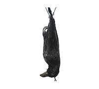 monshop Hanging Dead Crow Bird Scarer, 17 IN Simulation Crow, Realistic Dead Crow Decoy To Get Rid Of Crows, Halloween Black Feathered Crows For Garden Decoration Scaring Birds Away Bird Re-pellent
