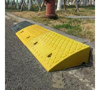 monshop Kerb Ramps - 5/9cm Height Curb Ramps, PVC Plastic Threshold Ramps, Portable Lightweight Door Ramp Outside For Wheelchairs, For Driveway Car Truck (A: 50X22X5 Cm/B: 50X27X9cm) Black/yellow