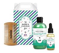 Monsieur BARBIER Beard & Hair Care Set for Men | Complete premium kit: 2-in-1 shampoo, oil and comb. French, natural, vegan formula. The ideal gift.