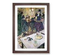Monsieur Boileau at The Cafe by Henri De Toulouse-Lautrec Framed Print | A2 Walnut Framed Wall Art | Ready to Hang | Modern Food Picture | Living Room Bedroom Lounge Office