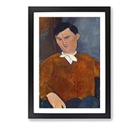 Monsieur Deleu (1916) by Amedeo Modigliani Framed Print | A2 Black Framed Wall Art | Ready to Hang | Modern Nature Picture | Living Room Bedroom Lounge Office