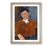 Monsieur Deleu (1916) by Amedeo Modigliani Framed Print | A2 Oak Framed Wall Art | Ready to Hang | Modern Nature Picture | Living Room Bedroom Lounge Office
