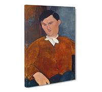 Monsieur Deleu No.1916 By Amedeo Modigliani Canvas Print | Gallery Wrapped 30mm Frame Wall Art | 24x16 inches | Ready to Hang | Classic Picture | Living Room Bedroom Lounge Office