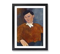 Monsieur Deleu No.1916 By Amedeo Modigliani Classic Painting Framed Print | A3 Black Framed Wall Art | Ready to Hang | Classic Historical Picture | Living Room Bedroom Lounge Office