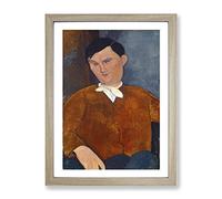 Monsieur Deleu No.1916 By Amedeo Modigliani Classic Painting Framed Print | A4 Oak Framed Wall Art | Ready to Hang | Classic Historical Picture | Living Room Bedroom Lounge Office