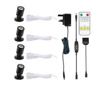 Monsing LED Spot Light Indoor Little Mini Spotlight 1.5W Accent Lights for Display, Paintings, Pictures, Plants, Jewelry, Shelves, Cabinets, Posters, Showcase(Warm White-4 Pack)