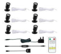 Monsing LED Spot Light Indoor Little Mini Spotlight 1.5W Accent Lights for Display, Paintings, Pictures, Plants, Jewelry, Shelves, Cabinets, Posters, Showcase(Warm White-6 Pack)