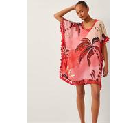 Monsoon Alex Palm Tassel Mini Kaftan Orange Multi