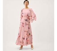 Monsoon Amber Printed Frill Detail Dress PINK SIZE 10