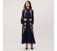 Monsoon Annika Embroidered Dress NAVY SIZE 10