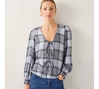 Monsoon Ava Check Blouse PALE BLUE 2XL