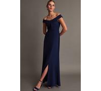 Monsoon Beatrice Crepe Bardot Maxi Dress Blue Blue 22