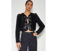 Monsoon Women's Belinda Bow Sequin Jacket Black | Size: XL Monsoon Black XL