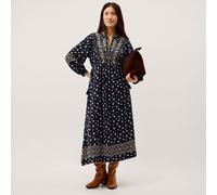 Monsoon Bonny Print Jersey Dress NAVY LARGE