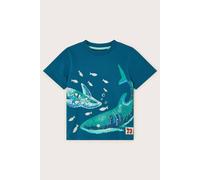 Monsoon Boy's Shark Graphic Cotton T-Shirt Blue | Size: 18-24 m Monsoon Blue 18-24 m