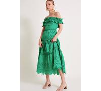 Monsoon Brynn Broderie Dress Green Green 18