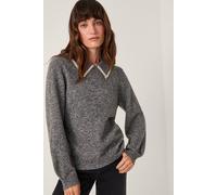 Monsoon Caryn Embellished Collar Jumper Grey Grey