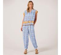 Monsoon Cece Woodblock Print Top BLUE MULTI 2XL