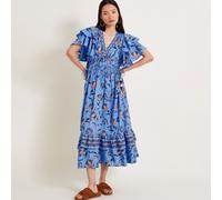 Monsoon Clara Frill Dress BLUE MULTI SMALL