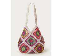 Monsoon Crochet Shopper Bag Cream