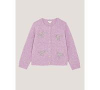 Monsoon Embellished Bow Knitted Cardigan (3-15 Yrs) Purple