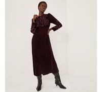 Monsoon Ezra Embroidered Dress AUBERGINE SIZE 10