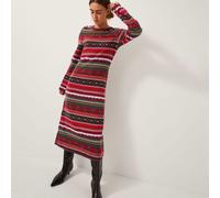 Monsoon Fara Fairisle Dress RED MULTI 2XL