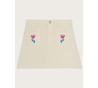 Monsoon Female Denim Tulip Embroidered Skirt (3-13 Yrs) - 9-10Y - Cream, Cream
