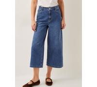 Monsoon female High Waisted Wide Leg Cropped Jeans - 14 - Blue Denim, Blue Denim